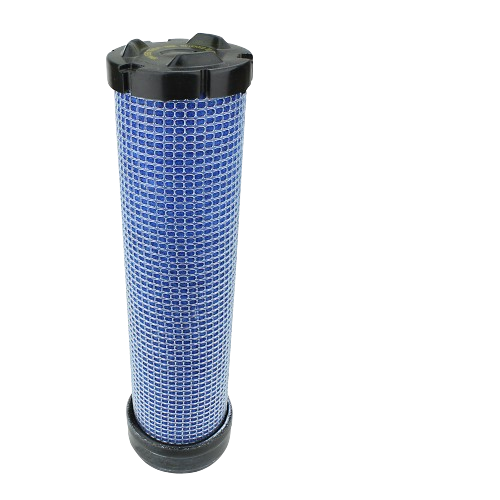 Blue mesh secondary air filter element with black plastic end caps for John Deere parts and home improvement collections