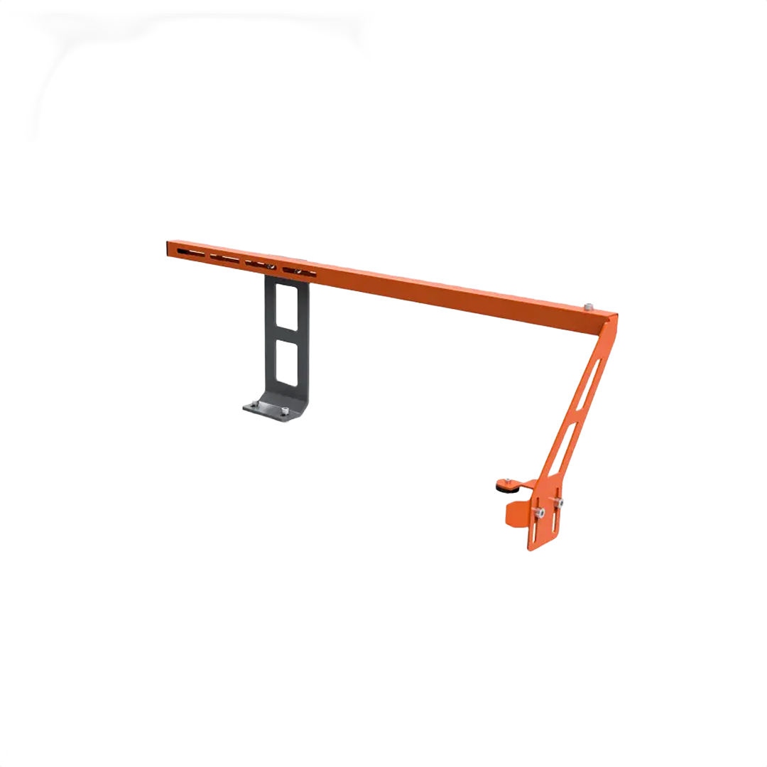Orange metal top steering bar with adjustable mounting bracket for woodworking and home improvement tasks