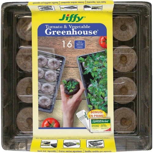 Seed starter kit with 16 cells and greenhouse cover for outdoor living and lawn and garden under $50 collections