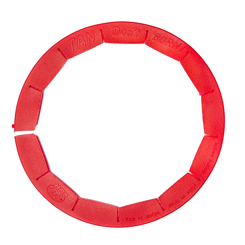 Red adjustable silicone pie crust shield for protecting edges during baking in kitchenware and bakeware collections under $50