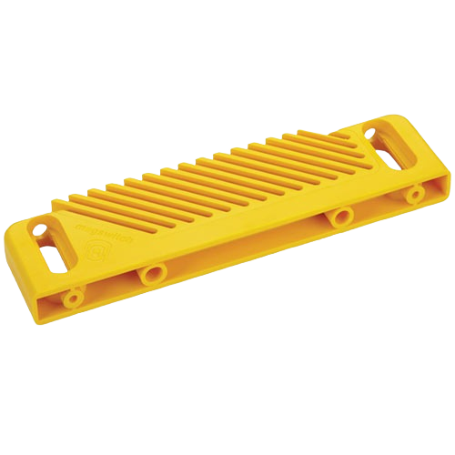 Yellow reversible featherboard with angled ridges for secure wood positioning in power tool and saw accessories under $50 collection