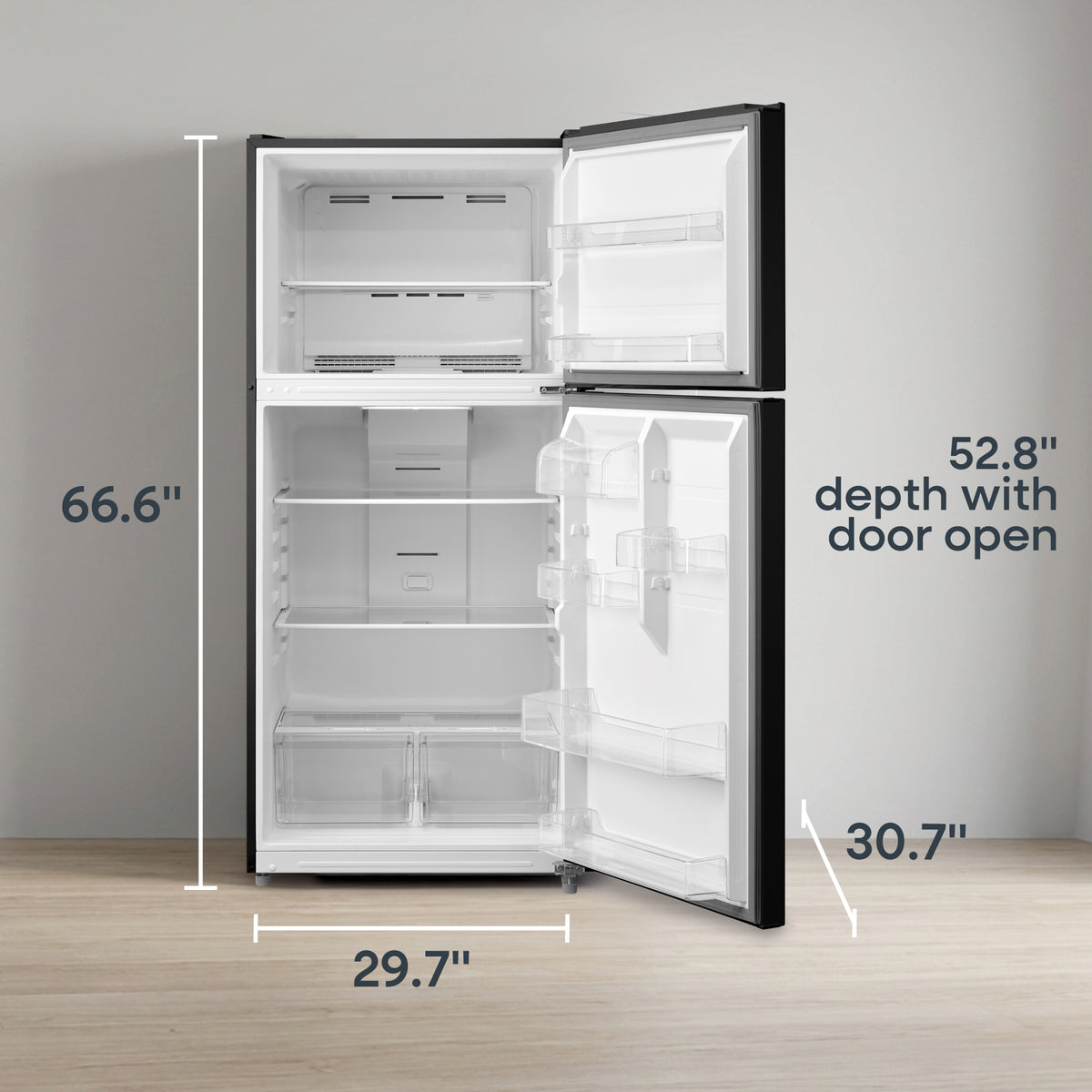 Element Electronics 18.1 cu. ft. Top Freezer Refrigerator - Black, ENERGY STAR (ERT18CSEB)