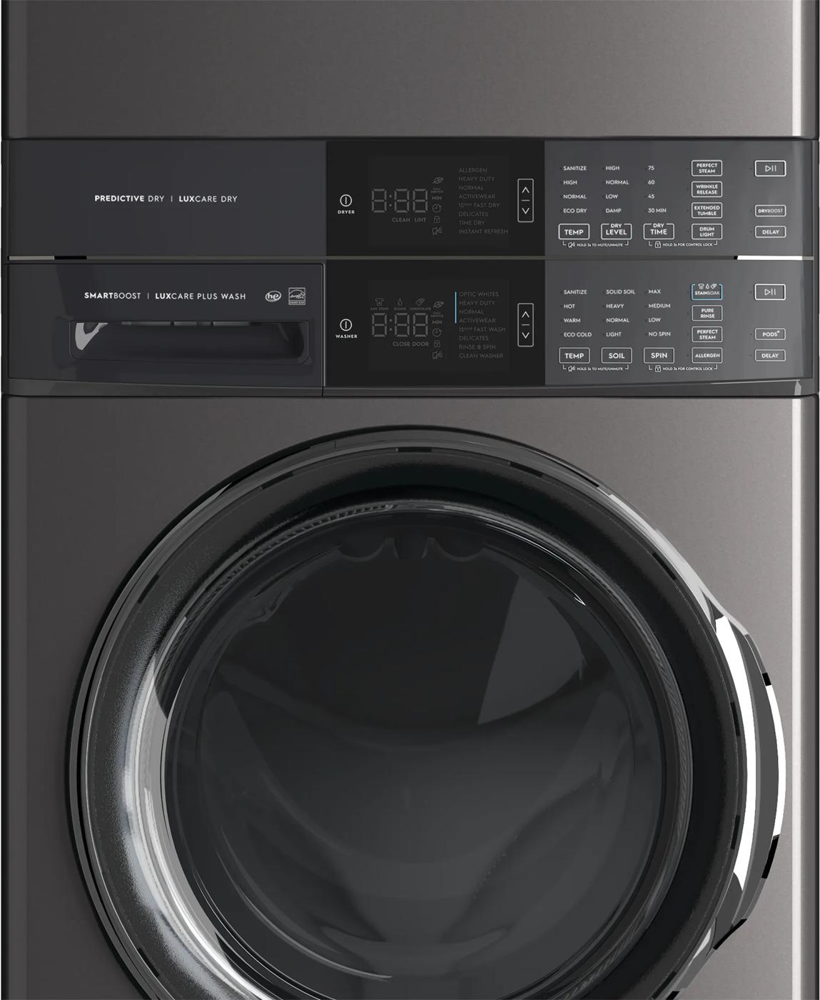 Laundry Tower Single Unit Front Load 4.5 Cu. Ft. Washer & 8 Cu. Ft. Electric Dryer