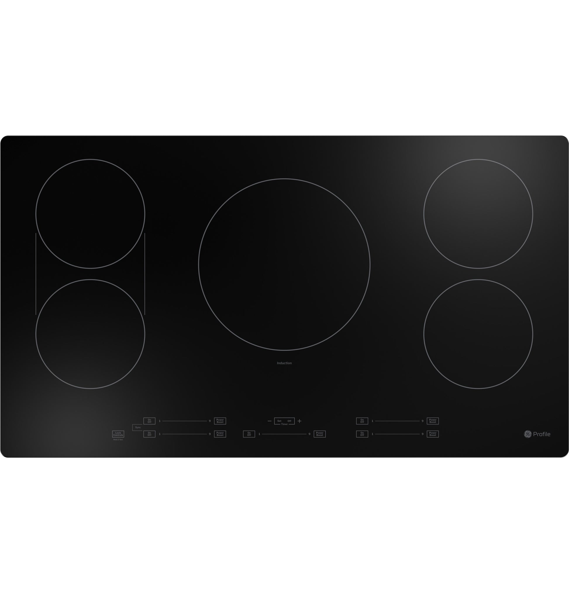 Black 36-inch built-in induction cooktop with five cooking zones and touch controls in Kitchen & Kitchenware collections
