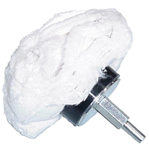 Set of two 2-inch mushroom buff polishing tools with 1/4 inch shanks for woodworking and home improvement tasks