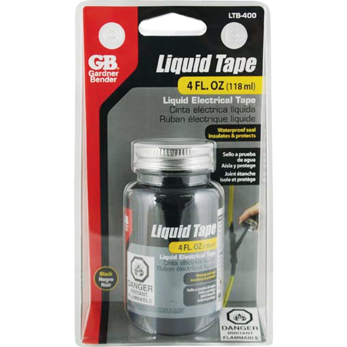 Black liquid electrical tape in 4 oz bottle for insulating and waterproofing electrical connections under $50