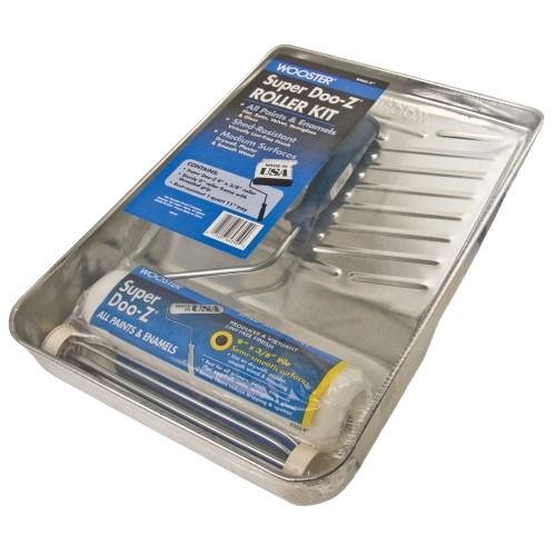 Wooster Brush roller kit with metal tray and lint-free roller for smooth paint application in home improvement tools collections