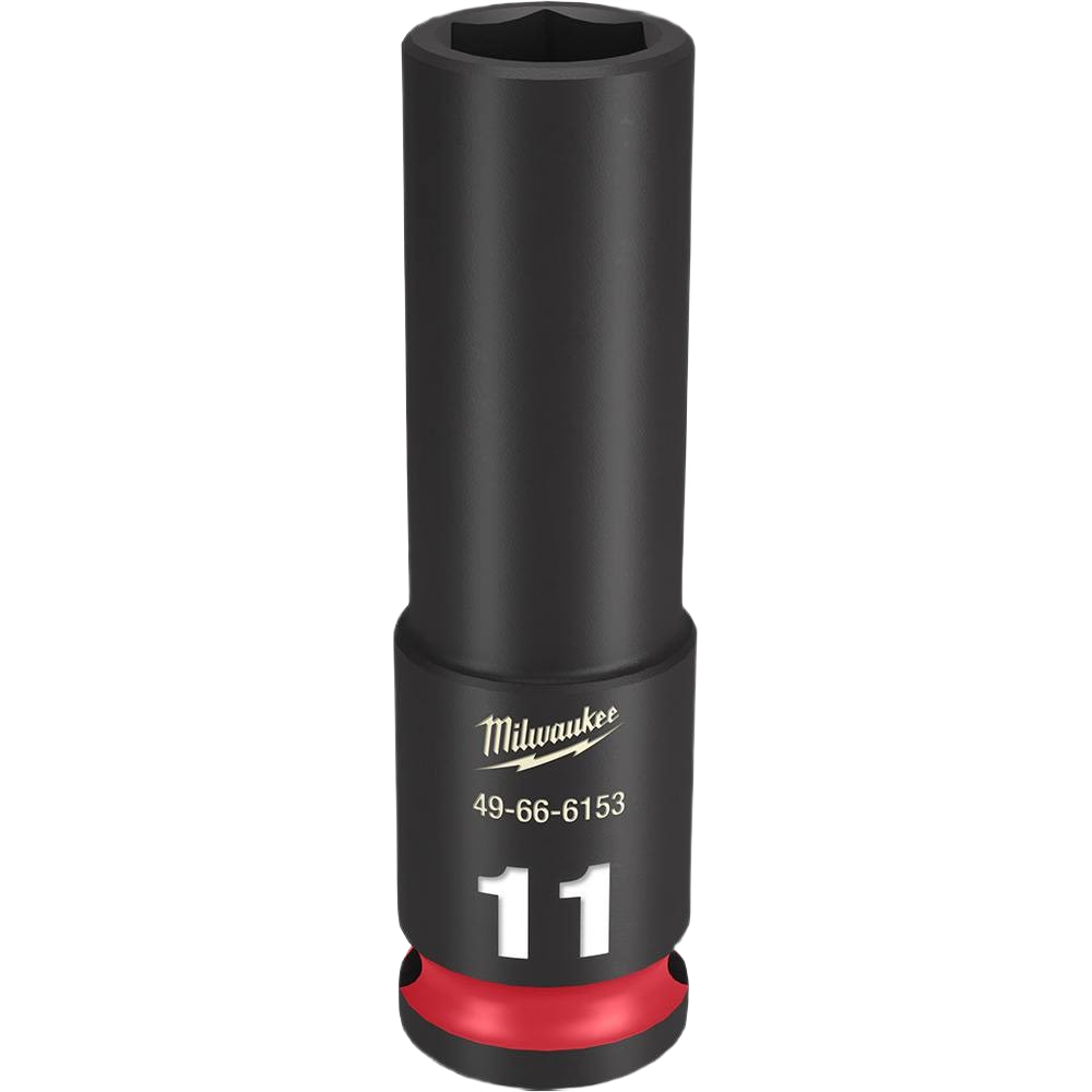 11-mm deep 6 point impact socket with 3/8" drive, forged steel for durability in Milwaukee hand tools collection