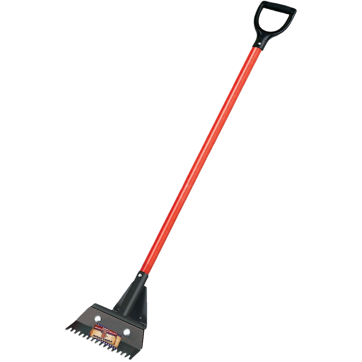 Roofing shingle remover with durable 10 gauge steel blade and fiberglass handle, ideal for garden and outdoor hand tools.