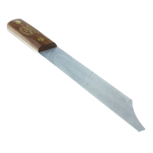 Precision parting woodworking tool with polished metal blade and wood handle, ideal for home improvement and woodworking tasks