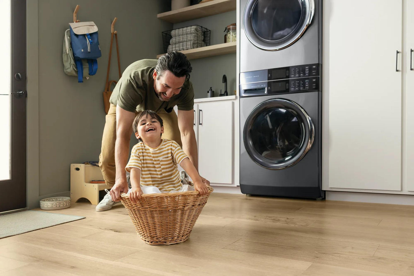 Laundry Tower Single Unit Front Load 4.5 Cu. Ft. Washer & 8 Cu. Ft. Electric Dryer