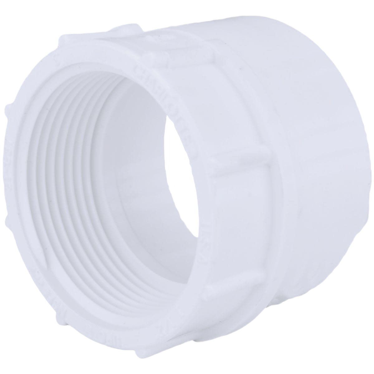 White PVC adapter with threaded fitting for plumbing and pipes & fittings under $50 in home improvement tools