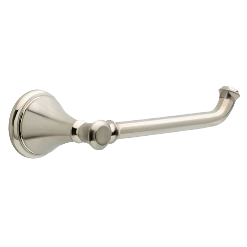 Stainless steel toilet paper holder with classic design and brushed finish for home improvement bathroom use