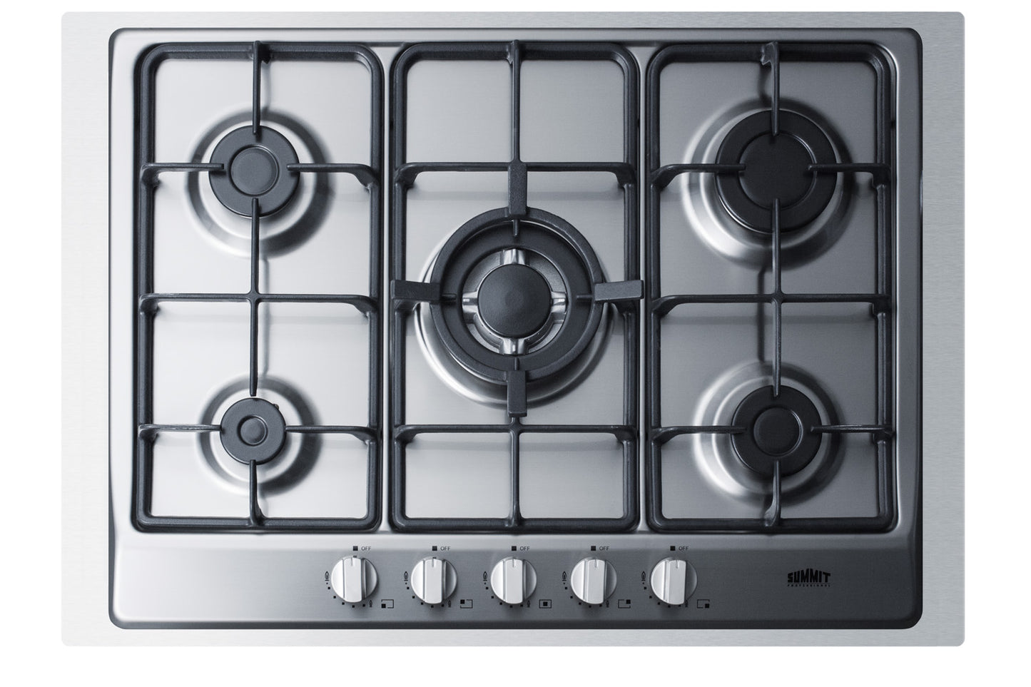 30" Wide 5-Burner Gas Cooktop