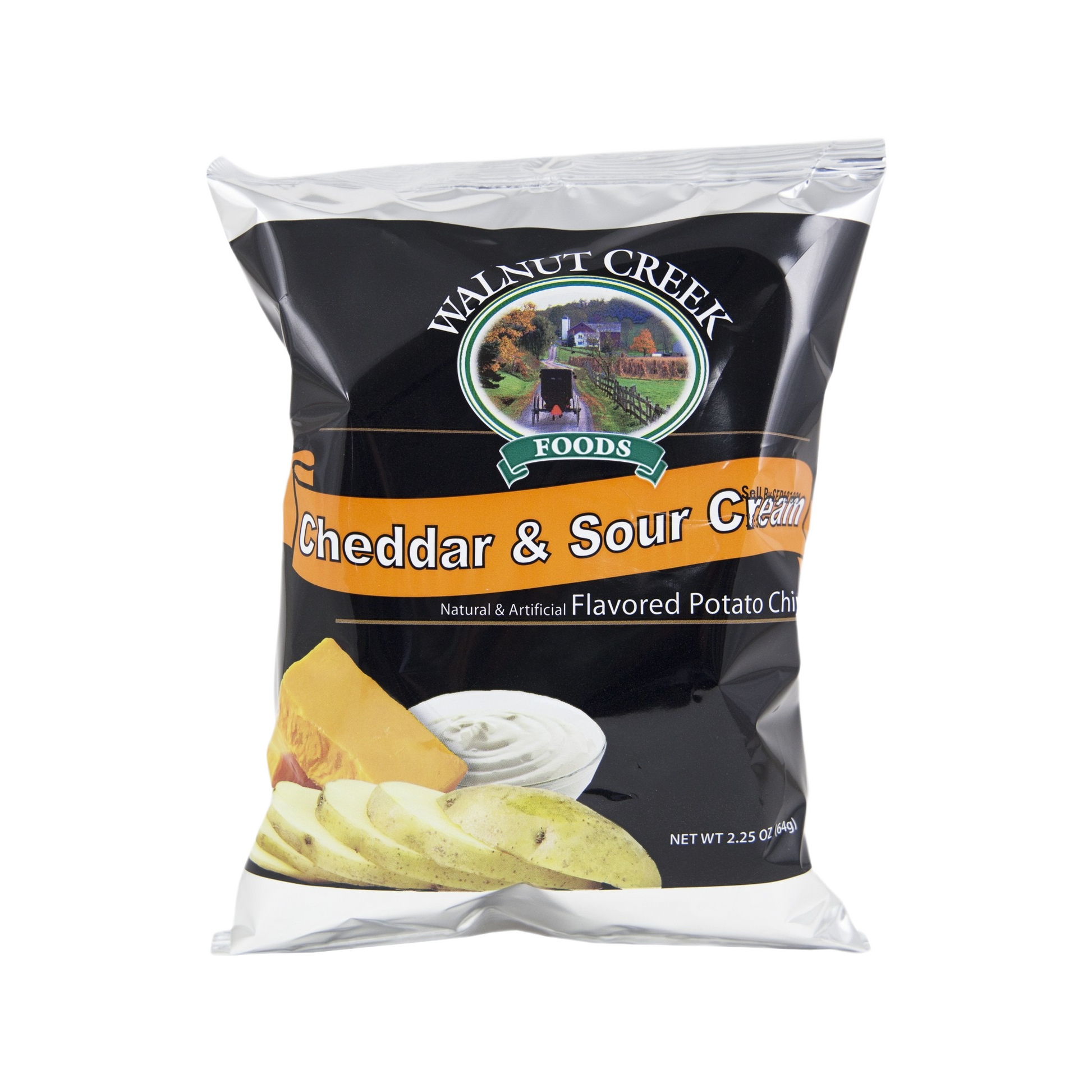 Bag of cheddar and sour cream flavored potato chips in Chips & Snacks and Food & Beverage collections under $50