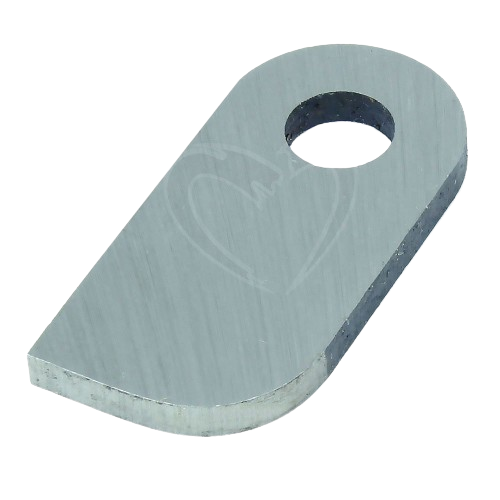 Metal cutting tip with a half-radius edge and circular mounting hole for tools and home improvement projects
