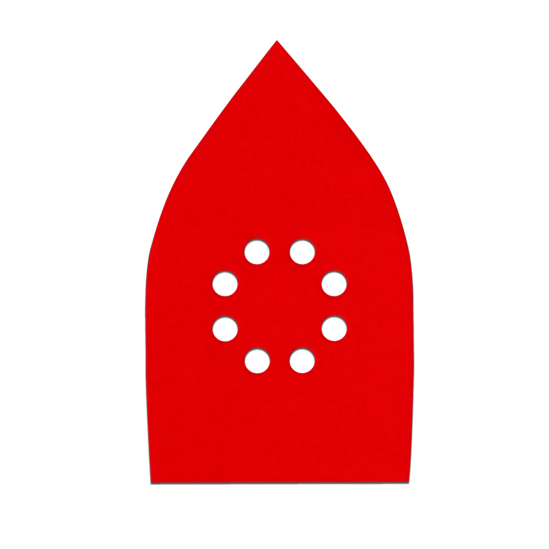 Red hook and lock sanding sheet with multiple dust holes for power tool accessories in sanding and abrasives collection
