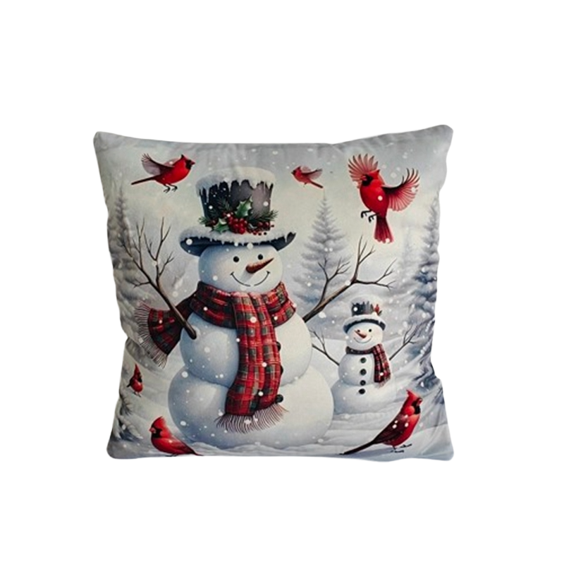 Direct International 18" Snowman w/Cardinal Pillow