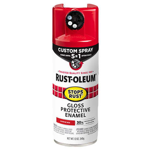 Red gloss protective enamel spray can for rust prevention in Rust Oleum spray paint and home improvement collections under $50