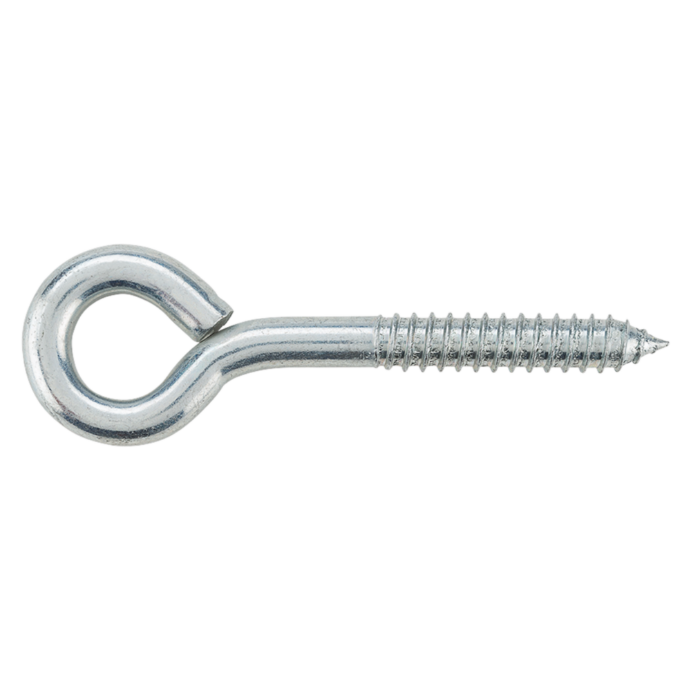 Zinc-plated lag screw eye with threaded end for fastening in hardware and home improvement projects under $50 collection