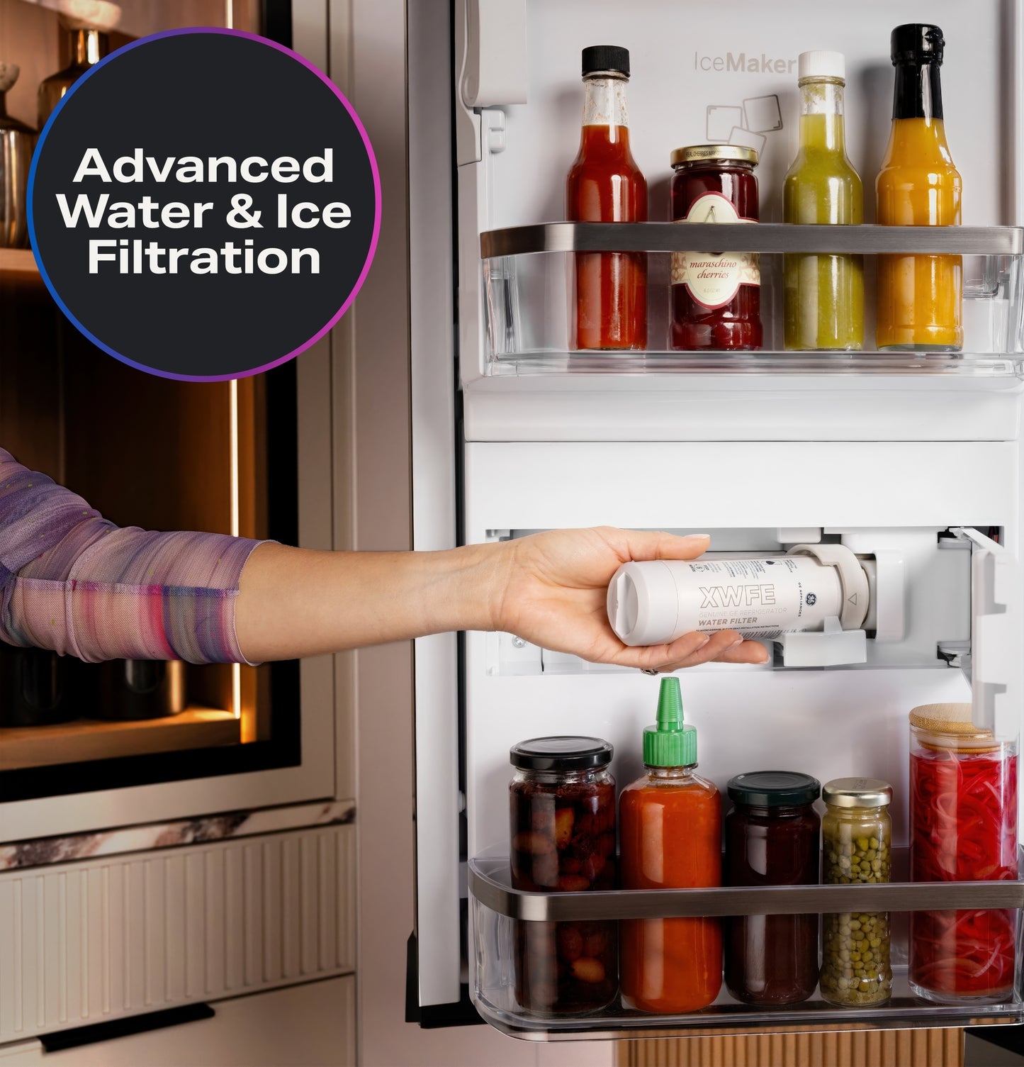 GE Profile™ 22.4 Cu. Ft. Smart Counter-Depth Fingerprint Resistant 4-Door French-Door Refrigerator with Door In Door