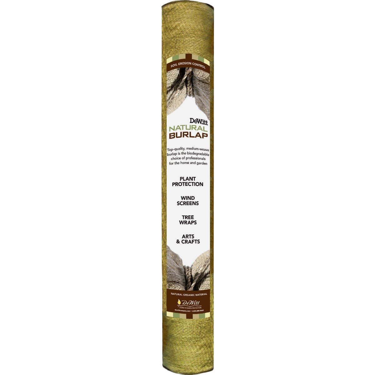 Roll of natural burlap fabric for plant protection, lawn care, and gardening applications in home improvement collections