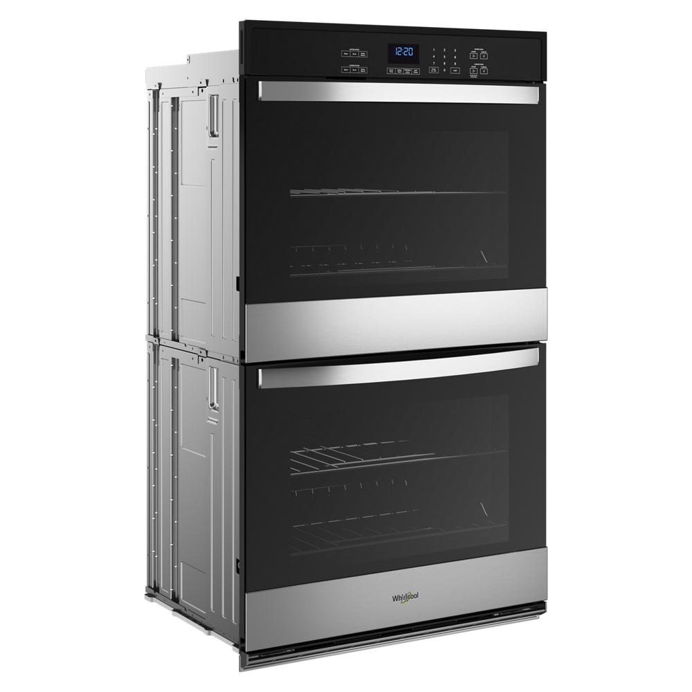 Double stainless steel and black glass wall oven with digital controls from Wall Ovens collection in Kitchen & Kitchenware.
