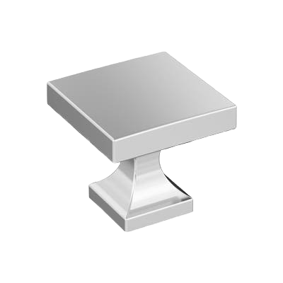 Polished chrome square cabinet knob with pedestal base for furniture hardware and home improvement under $50
