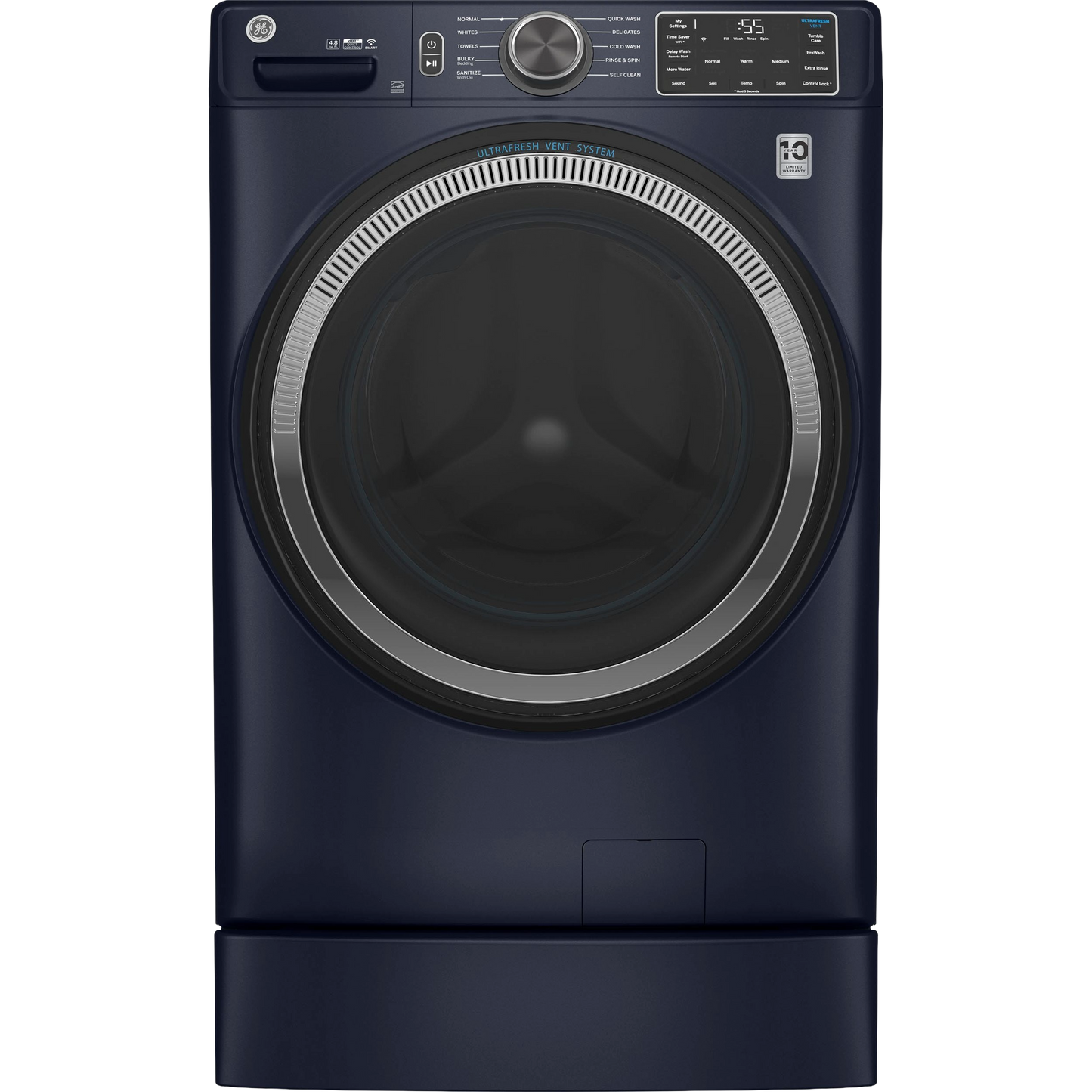 GE® ENERGY STAR® 4.8 cu. ft. Capacity Smart Front Load  Washer with UltraFresh Vent System with OdorBlock™ and Sanitize w/Oxi