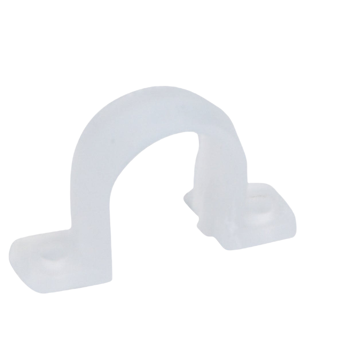 White plastic pipe strap for securing plumbing tubes, suitable for home improvement and plumbing accessories under $25