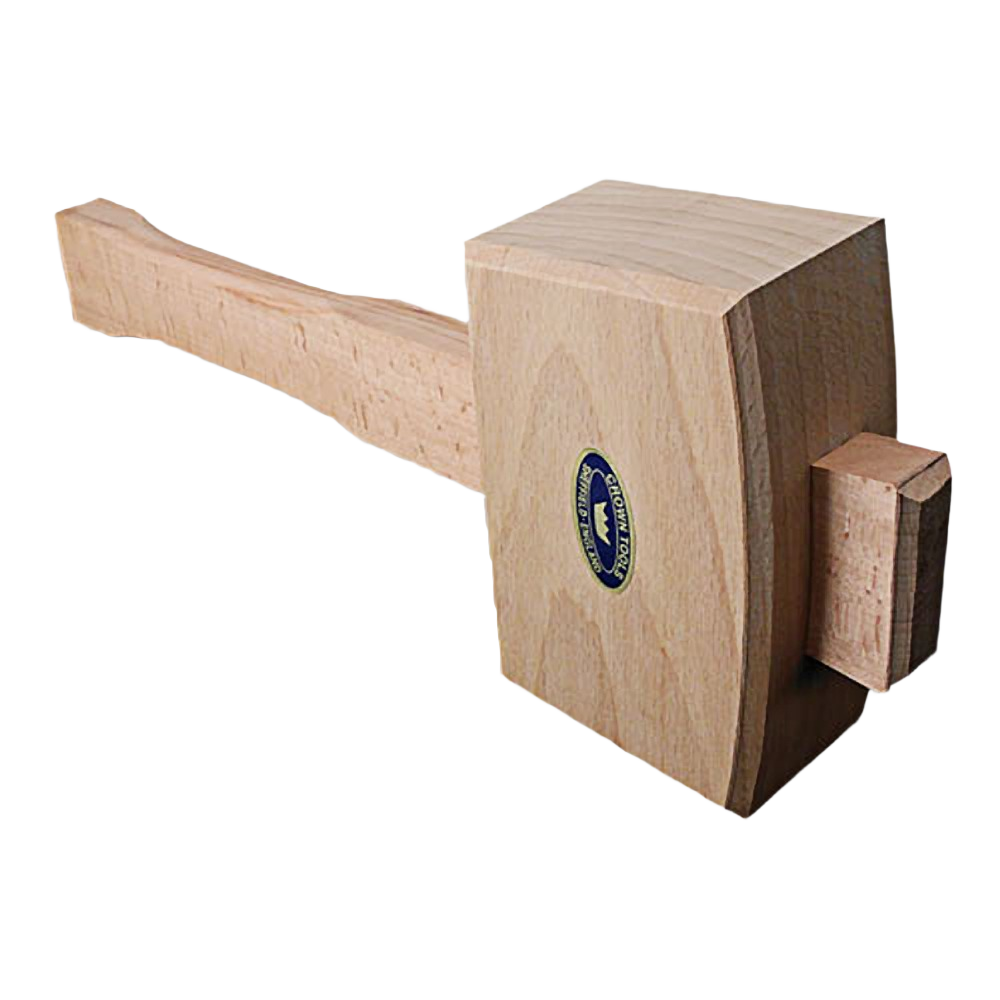 Light beech wood joiners mallet with smooth handle and branded emblem for precision woodworking and home improvement tasks