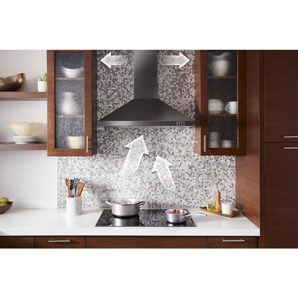 30" Contemporary Black Stainless Wall Mount Range Hood