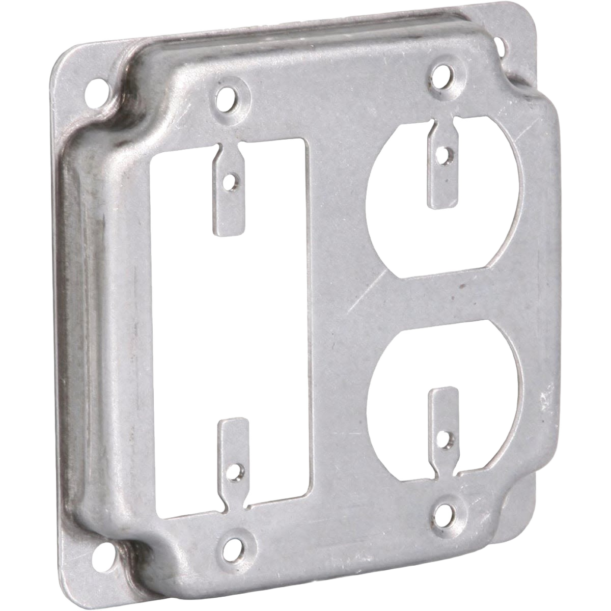 Metal device cover for combination square outlets in electrical boxes and brackets collection under $50