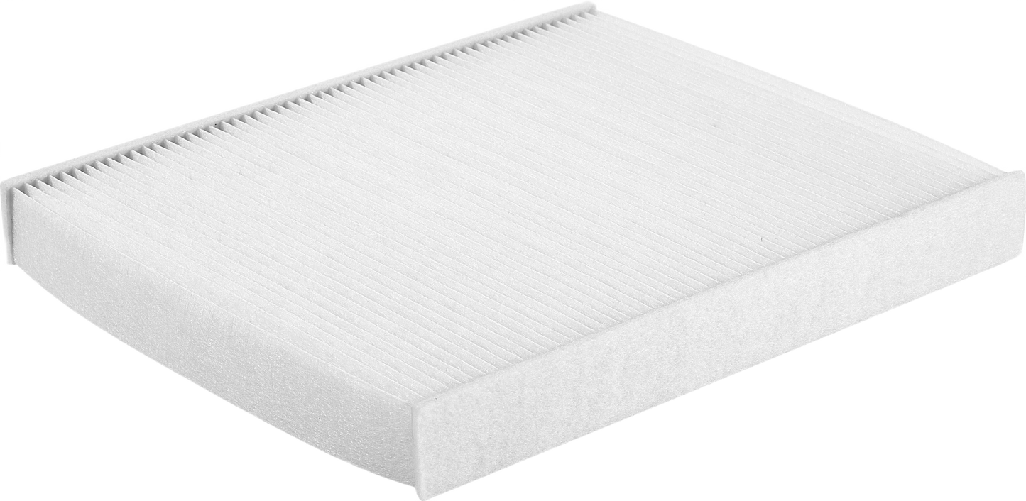 White rectangular preliminary air filter with pleated design for dust collectors and woodworking tools.