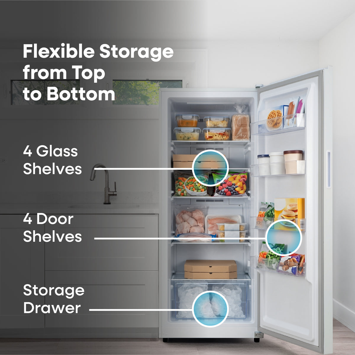 Element 14.0 cu. ft. Upright Convertible Freezer/Refrigerator – White, ENERGY STAR (EUF14CEEW)