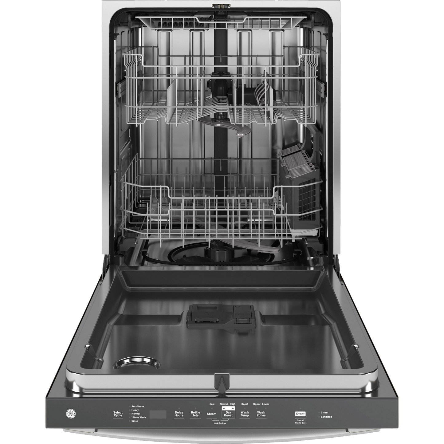 GE® ENERGY STAR® Top Control with Stainless Steel Interior Dishwasher with Sanitize Cycle