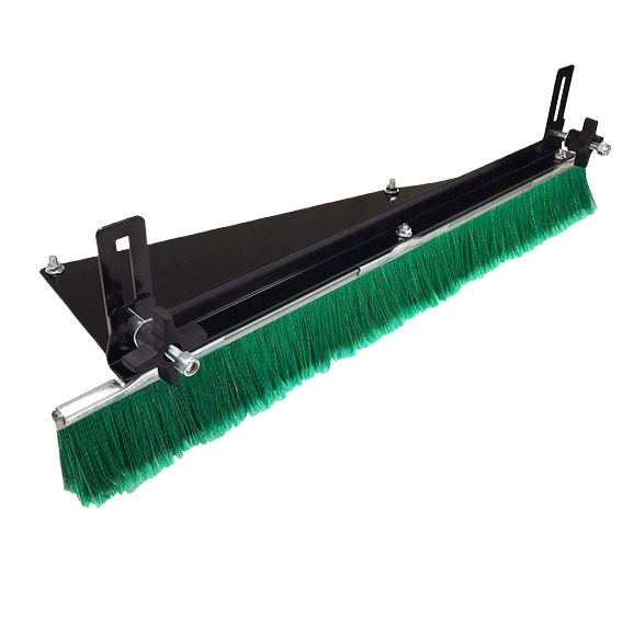 Black metal grass groomer attachment with green bristles for lawn care in tool accessories and home improvement collections