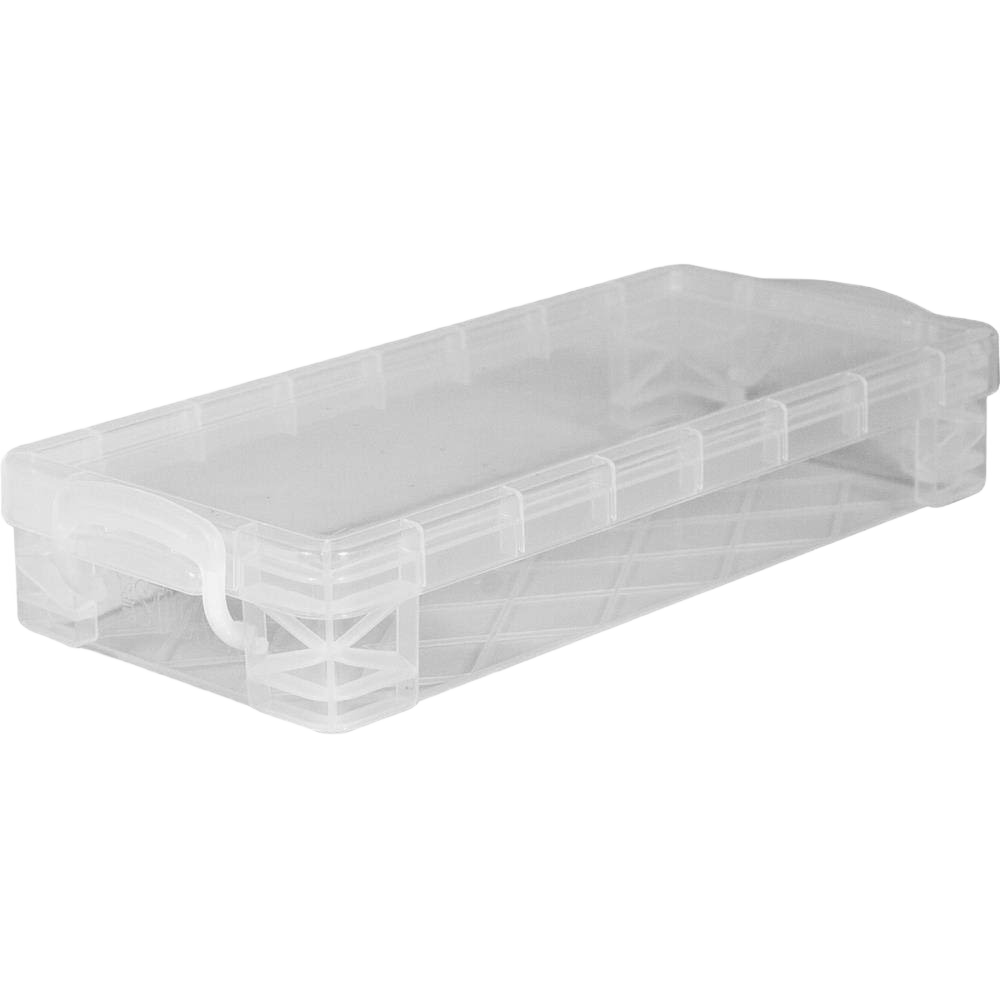 Clear stackable plastic case designed for organizing pencils and small tools in home improvement projects