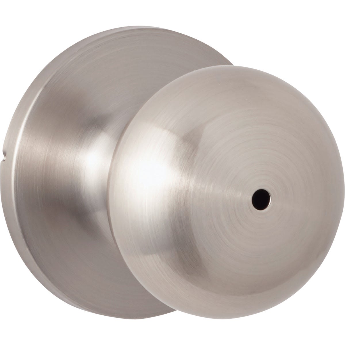 Brushed nickel half-round door knob for bed and bath doors in hardware and door knobs collections