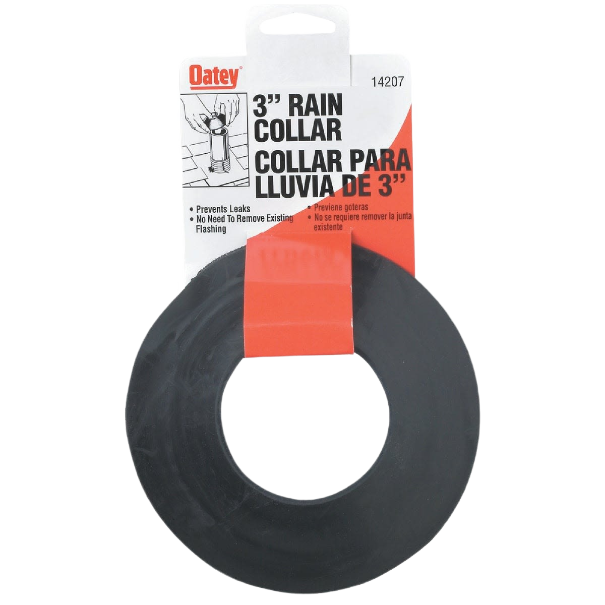 Black rubber rain collar for roof flashing providing a leak-preventing seal in plumbing repair under $50 collection