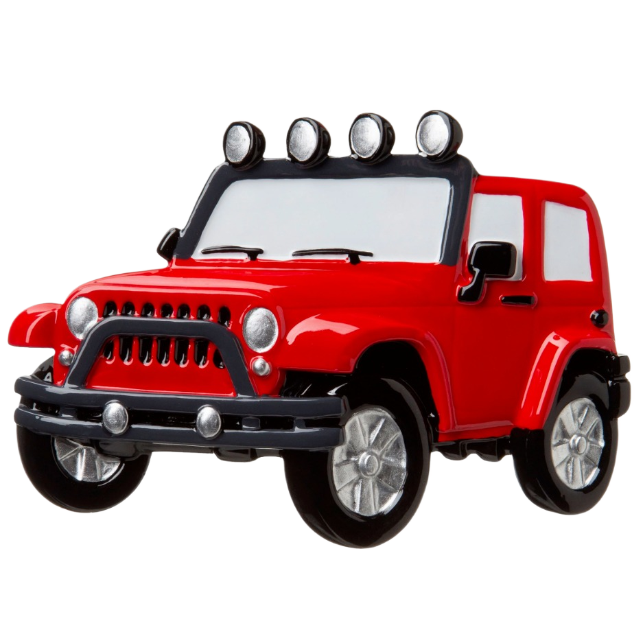 Red Jeep ornament with roof lights and black bumper for Christmas Ornaments & Tree Decorations under $50 collection