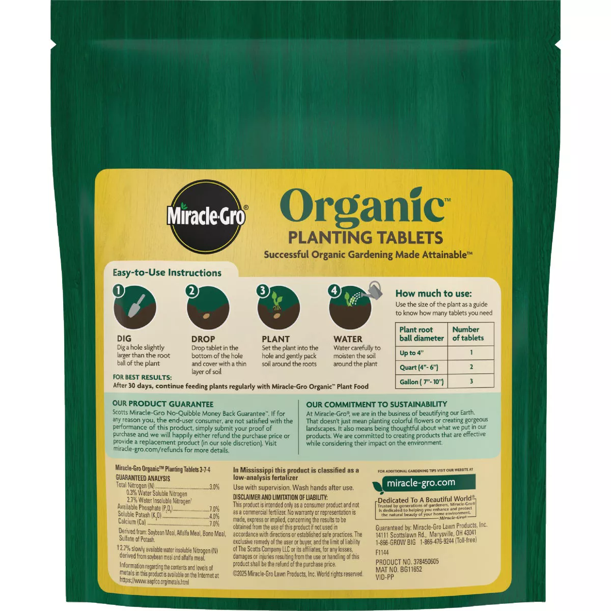 Miracle-Gro Organic Planting Tablets, 2-Pack