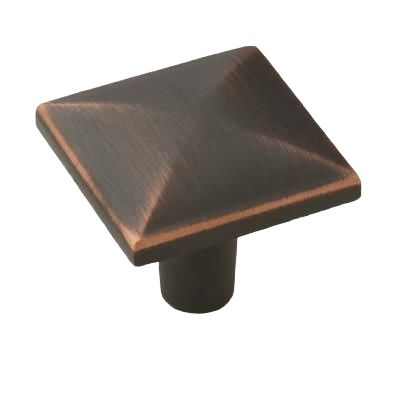 Oil-rubbed bronze square cabinet knob with sleek geometric design for hardware and furniture accessories collections