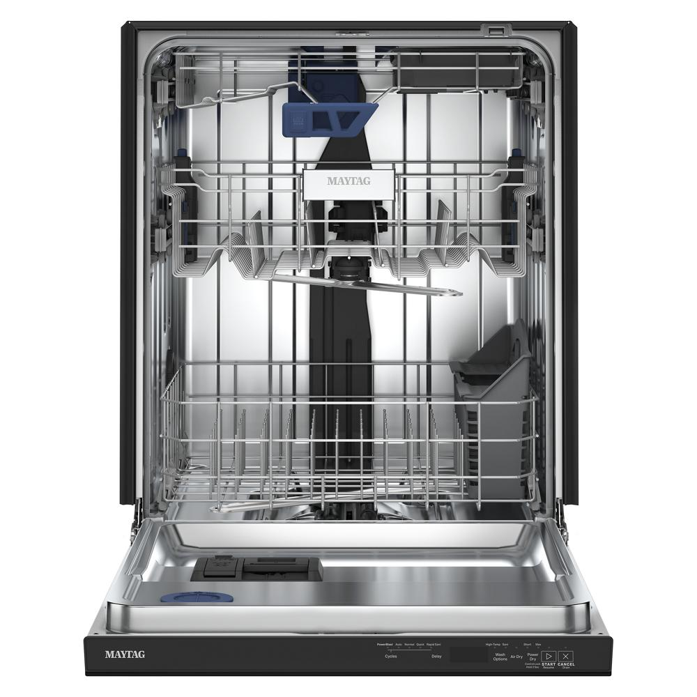 Open stainless steel dishwasher with top control panel and adjustable racks in Kitchen & Kitchenware collection