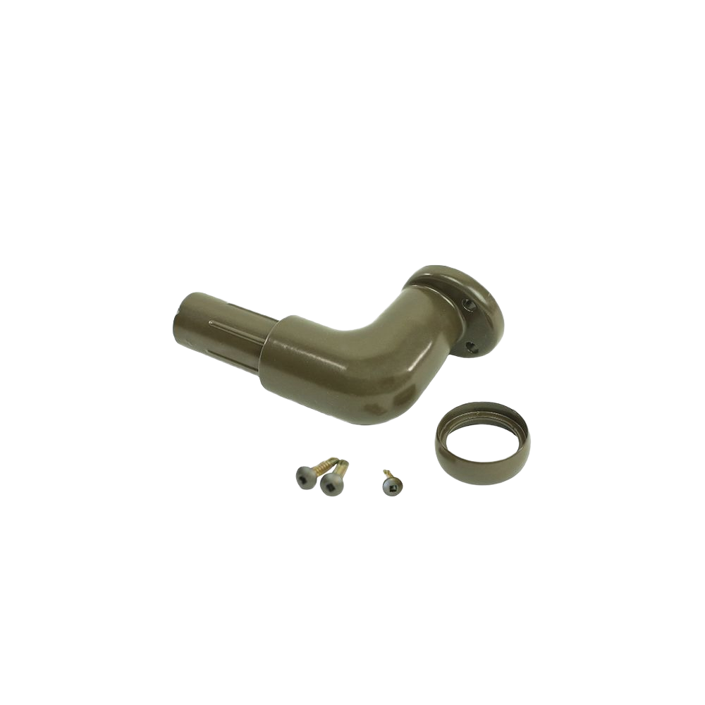 Beige metal wall return bracket with mounting screws for aluminum handrail systems in home improvement collections