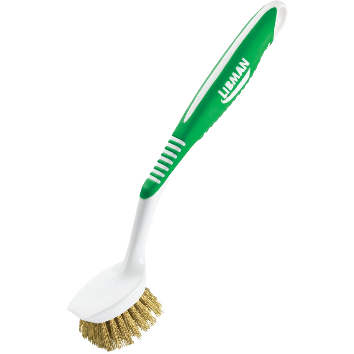 Libman cleaning brush with brass bristles and scraper edge for pots and pans in cleaning tools under $50 category