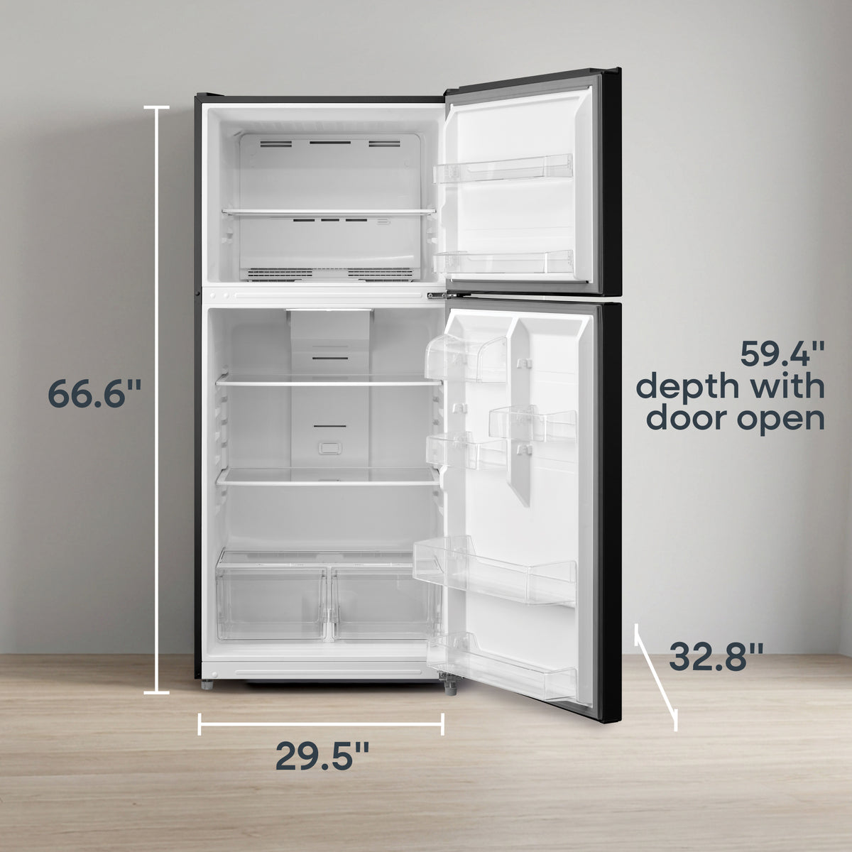 Element Electronics 20.5 cu. ft. Top Freezer Refrigerator - Black, ENERGY STAR (ERT21CSCB)
