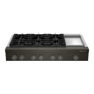 KitchenAid® 48-inch 6-Burner Gas Commercial-Style Rangetop with Griddle