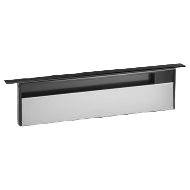 36-inch telescopic downdraft vent in stainless steel and black finish for kitchen range hood and appliance upgrades