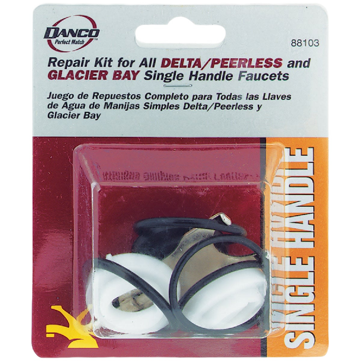 Faucet repair kit with rubber gaskets and seals for single handle Delta and Peerless faucets in home improvement tasks